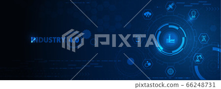 Robotic futuristic hud background. concept of automatization, machinery, robotic technology, industrial revolution and artificial intelligence. physical system icons ,Internet of things network,smart 66248731