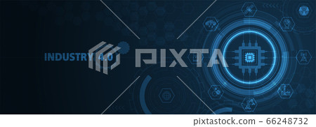 Robotic futuristic hud background. concept of automatization, machinery, robotic technology, industrial revolution and artificial intelligence. physical system icons ,Internet of things network,smart 66248732