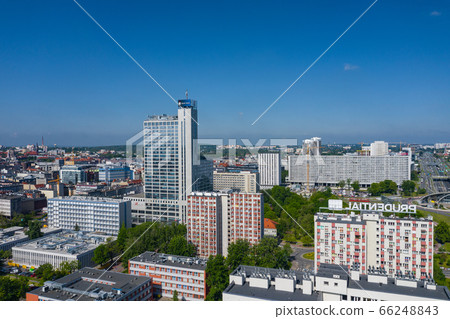 Aerial photo of modern city center of Katowice, Upper Silesia. Poland. Aerial photo of modern city center of Katowice, Upper Silesia. Poland. 66248843
