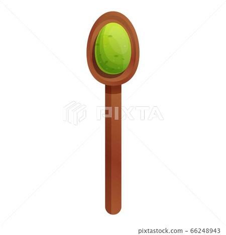 Matcha tea spoon icon, cartoon style Matcha tea spoon icon, cartoon style 66248943
