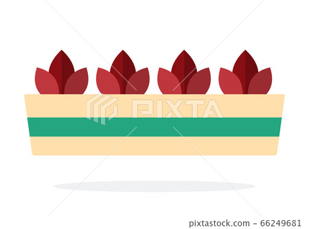 Long pot for indoor plants flat isolated Long pot for indoor plants flat isolated 66249681