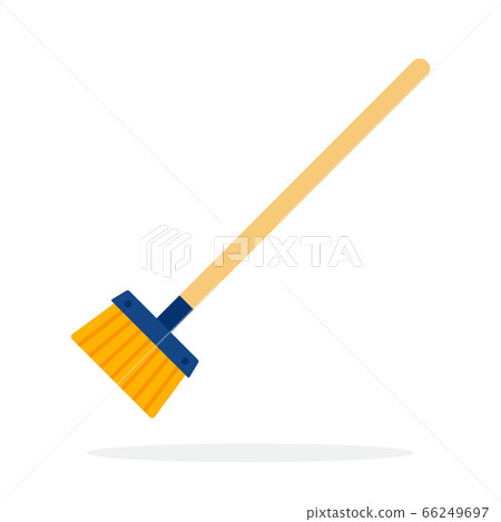 Brush for cleaning with large bristles flat isolated Brush for cleaning with large bristles flat isolated 66249697