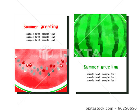 Set of postcards with watermelon illustration Set of postcards with watermelon illustration 66250656