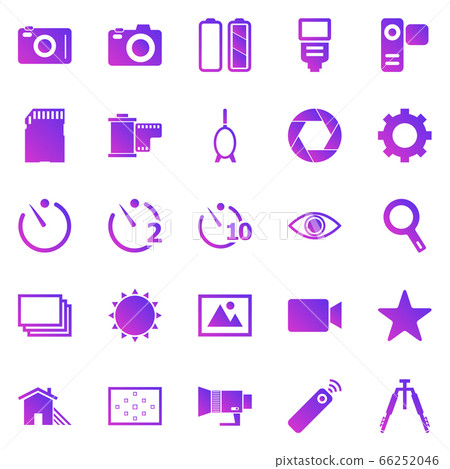Camera gradient icons on white background - Stock Illustration ...