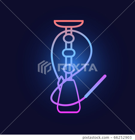 Bar neon hookah icon, cartoon style 66252903
