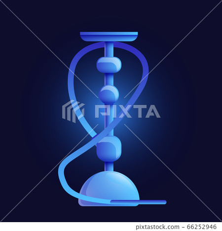 Blue hookah icon, cartoon style 66252946
