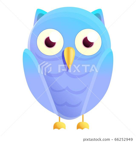 Blue gradient owl icon, cartoon style Blue gradient owl icon, cartoon style 66252949