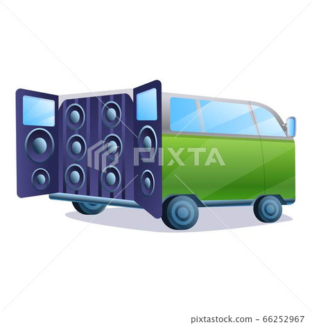 Stereo car music system icon, cartoon style 66252967