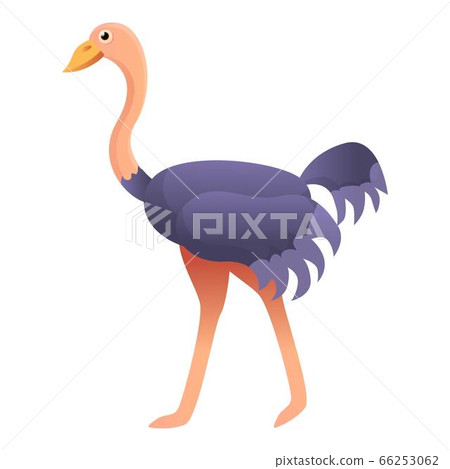 Ostrich icon, cartoon style 66253062