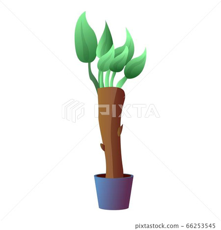 Green houseplant icon, cartoon style 66253545