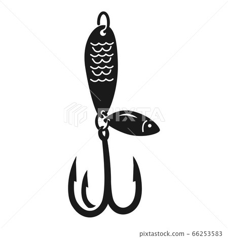 Lure fishing hook icon, simple style Lure fishing hook icon, simple style 66253583