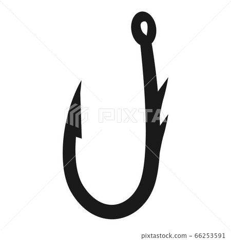 Extreme fishing hook icon, simple style 66253591