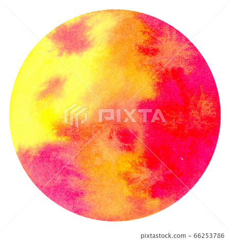 Pink abstract watercolor hand painting in circle shape for the text message background. 66253786