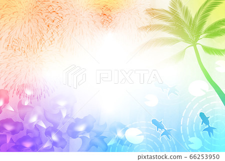海上煙花金魚背景 66253950