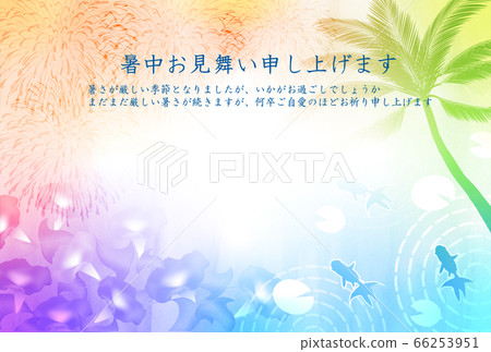 海上煙花金魚背景 66253951