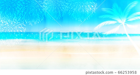 海浪夏天背景 插圖素材 圖庫