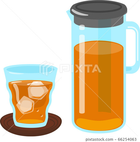 Tea in a glass and glass pot 66254063