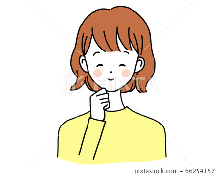 A Woman Who Is Excited And Smiling With Her - Stock Illustration 