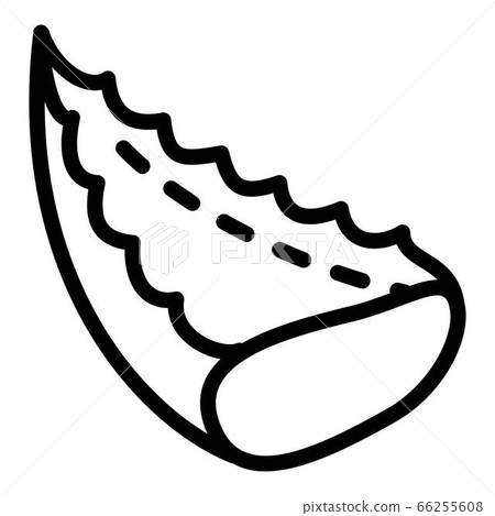 Cutted aloe leaf icon, outline style 66255608