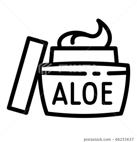 Aloe open jar icon, outline style Aloe open jar icon, outline style 66255637