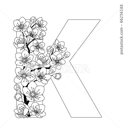 Patterned K Capital letter K patterned with contour drawn - Stock Illustration ...