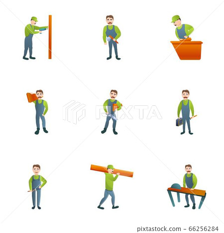 Lumberjack icon set, cartoon style - Stock Illustration [66256284] - PIXTA