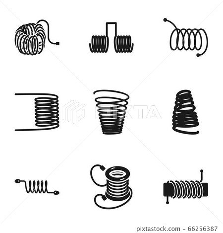 Spring coil icon set, simple style - Stock Illustration [66256387] - PIXTA