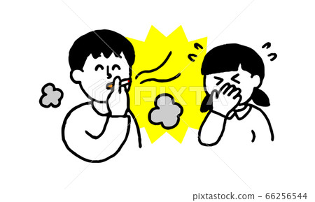 A man who smokes and a girl who dislikes smoke and smell (simple) A man who smokes and a girl who dislikes smoke and smell (simple) 66256544