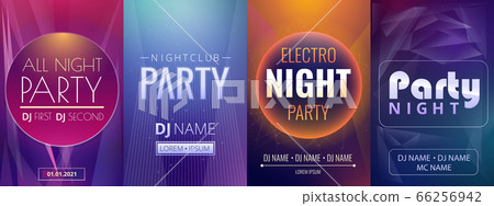 Dj banner set, cartoon style Dj banner set, cartoon style 66256942