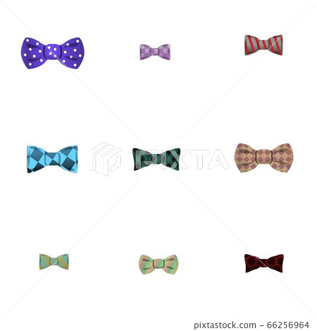 Bow tie icon set, cartoon style 66256964