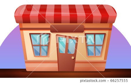 Street shop concept banner, cartoon style Street shop concept banner, cartoon style 66257555