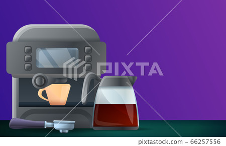 Digital coffee machine concept banner, cartoon style Digital coffee machine concept banner, cartoon style 66257556