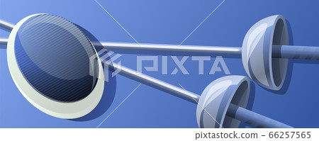 Fencing sport concept banner, cartoon style Fencing sport concept banner, cartoon style 66257565
