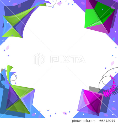 Colorful kite concept background, cartoon style Colorful kite concept background, cartoon style 66258055