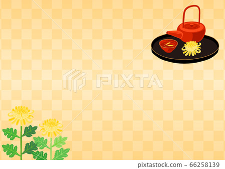 A traditional Japanese event, Chungyang Festival, checkered background, chrysanthemum, and chrysanthemums 66258139