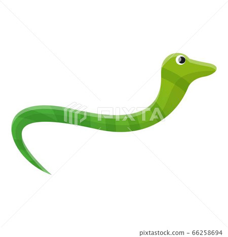 Green snake icon, cartoon style Green snake icon, cartoon style 66258694