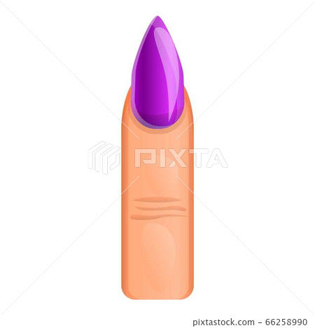 Violet nail manicure icon, cartoon style Violet nail manicure icon, cartoon style 66258990