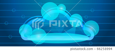 Data cloud concept banner, cartoon style 66258994