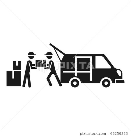 Loading parcel truck icon, simple style 66259223