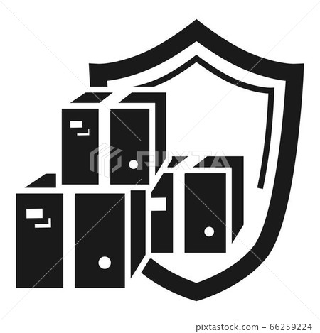 Protected parcel delivery icon, simple style 66259224