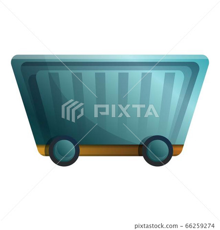 Mineral wagon cart icon, cartoon style Mineral wagon cart icon, cartoon style 66259274