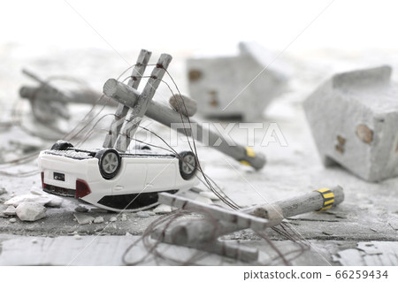 Diorama scenery of a cityscape broken by a disaster Diorama scenery of a cityscape broken by a disaster 66259434