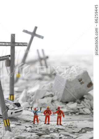 Diorama scenery of a cityscape broken by a disaster Diorama scenery of a cityscape broken by a disaster 66259445