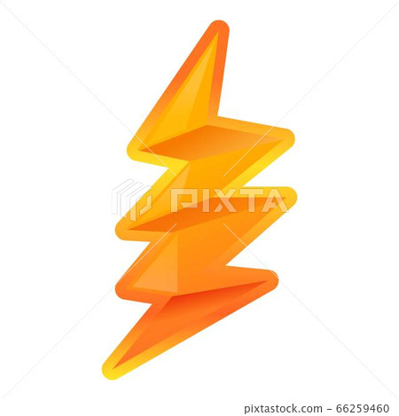 Danger lightning bolt icon, cartoon style 66259460