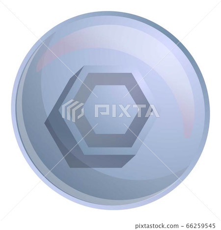 Hexagon screw head icon, cartoon style Hexagon screw head icon, cartoon style 66259545