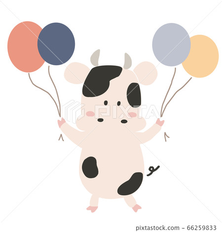 Cow with balloons 66259833