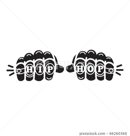 Hip hop fist icon, simple style 66260368