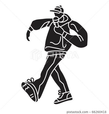 Hip hop singer icon, simple style 66260418