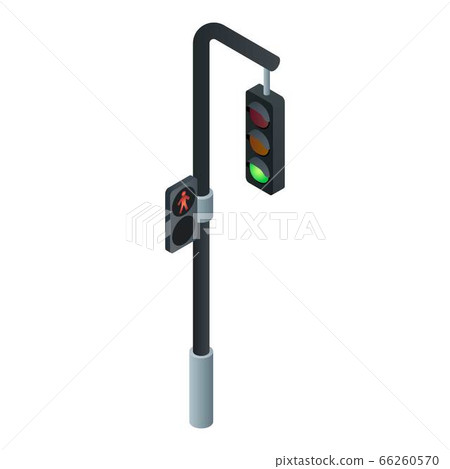 Urban traffic lights icon, isometric style Urban traffic lights icon, isometric style 66260570