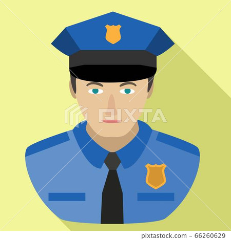 Policeman avatar icon, flat style 66260629